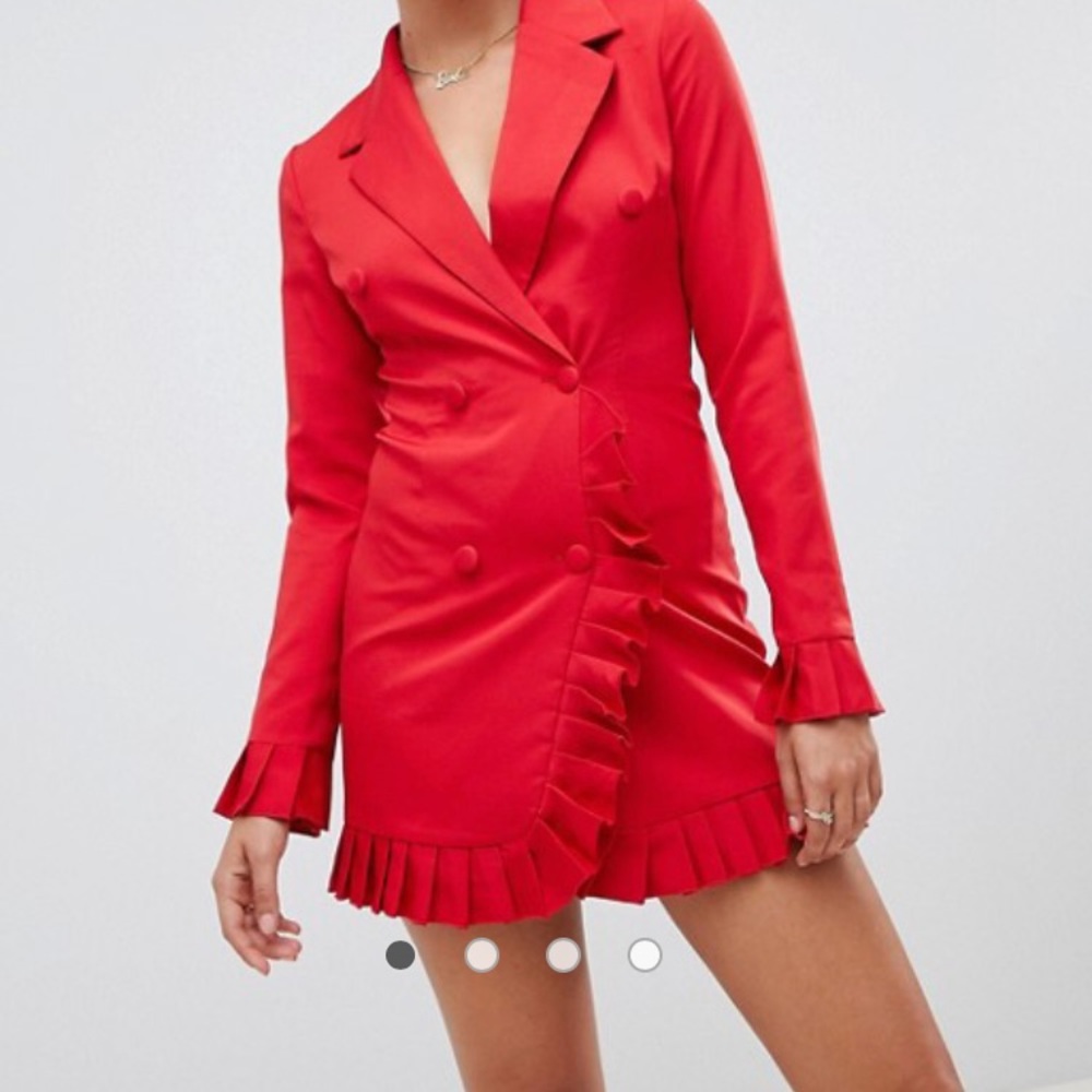 Missguided pleat trim blazer dress